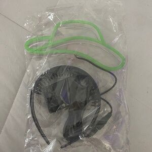 Novelty light up neon green cowboy hat headband